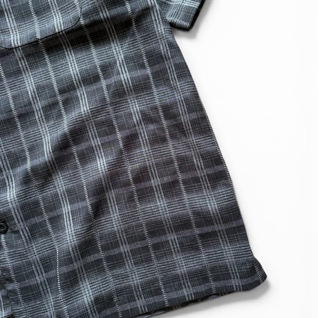 HAGGAR / Plaid Open Collared Shirt / Black XL / Used