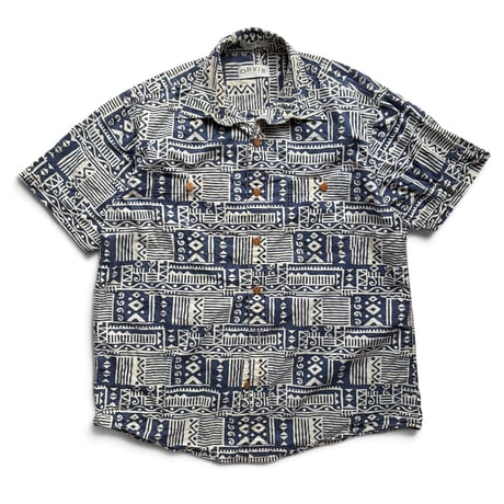 00's ORVIS / Patterned Field Shirt / L / Used