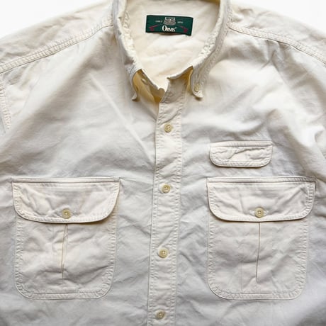90's ORVIS / Cotton Field Shirt / Cream L / Used