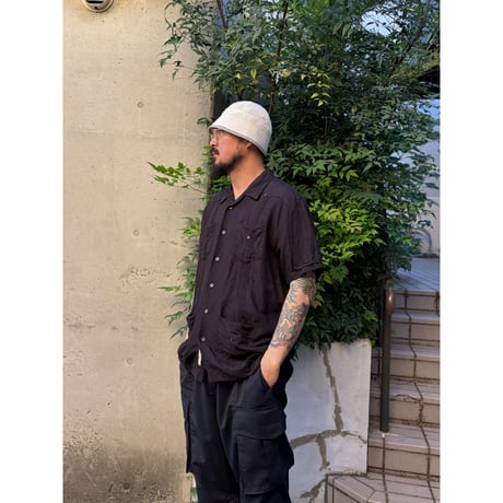 CUBAVERA / Linen Cuba Shirt / Black L / Used