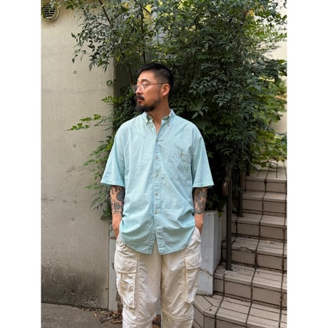 80's Eddie Bauer / Striped Seersucker Shirt / Mint L / Used