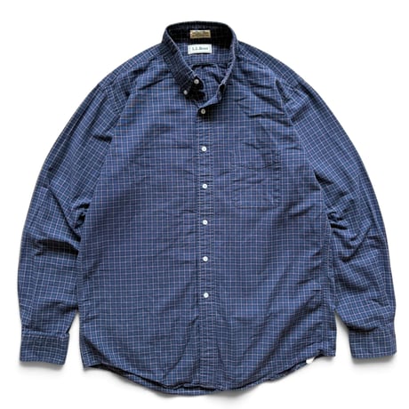 Made in USA / 90's L.L.Bean / Plaid B.D.Shirt / L / Used