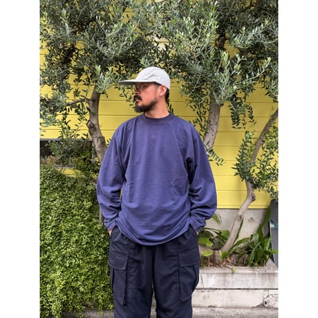 90's GAP / Cotton Striped LS / Navy XL / Used
