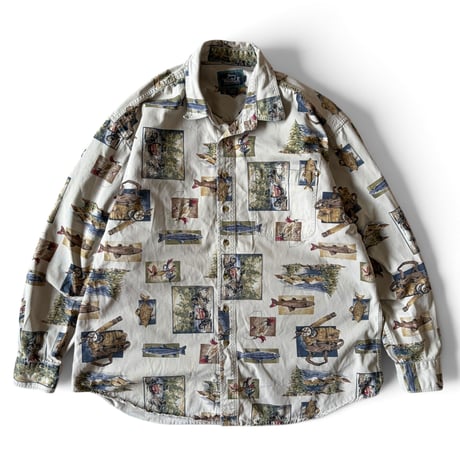80-90's Woolrich / Allover Printed Shirt / XL / Used