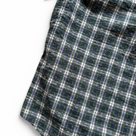 80-90's L.L.Bean / Plaid Seersucker Field Shirt / XL / Used