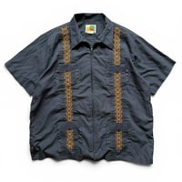 GUAYABERA / Cuba Shirt / Black XL相当 / Used