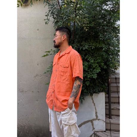 Polo by Ralph Lauren / Linen Field Shirt / Orange XL / Used