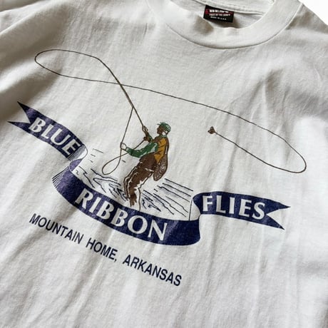 Made in USA / 90's Blue Ribbon Flies Tee / White L / Used