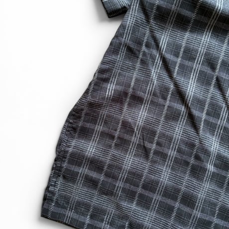 HAGGAR / Plaid Open Collared Shirt / Black XL / Used