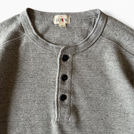 J.CREW / Henley Neck Waffle LS / Grey M / Used