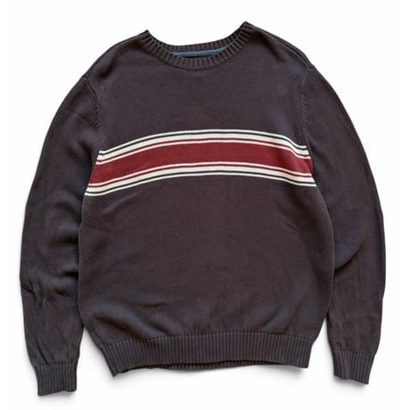 ST.JOHN'SBAY / Striped Cotton Knit / Brown L / Used