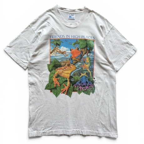 Made in USA / 90's Frog Printed Tee / White L / Used