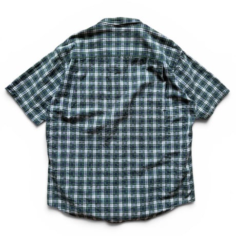 80-90's L.L.Bean / Plaid Seersucker Field Shirt / XL / Used