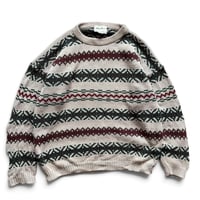 90's Eddie Bauer / Patterned Cotton Knit / L / Used