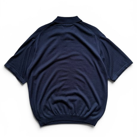 Eddie Bauer × Men's Fudge × Color at Against / Merino Wool Knit Polo / Navy