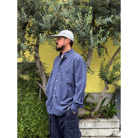 Made in USA / 90's L.L.Bean / Plaid B.D.Shirt / L / Used