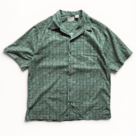L.L.Bean / Open Collared Shirt / Khaki M / Used