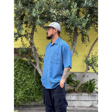 TRUST / Open Collared Shirt / Slate Blue L / Used