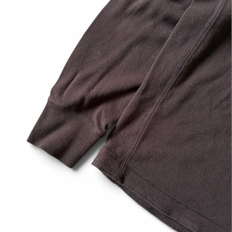 90's Eddie Bauer / Henley Neck Waffle LS / Brown L / Used