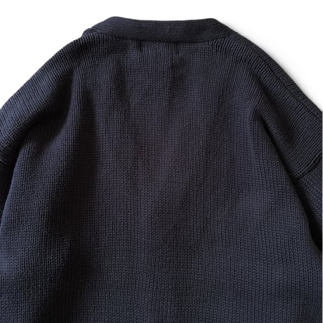90's Eddie Bauer / Cotton Knit Cardigan / Navy XL / Used
