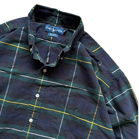 Ralph Lauren / "BIG SHIRT" Plaid B.D.Shirt / L / Used