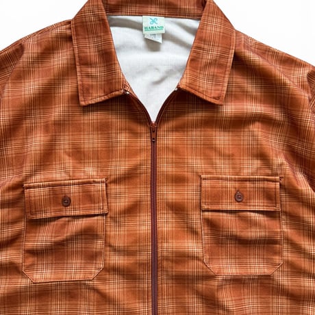 HABAND / Plaid Zip Shirt / Brown XL / Used