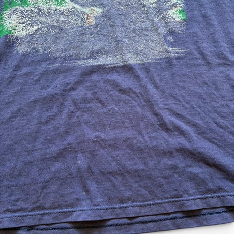 Made in USA / 80's Trout Printed Tee / Navy L / Used