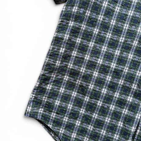 80-90's L.L.Bean / Plaid Seersucker Field Shirt / XL / Used