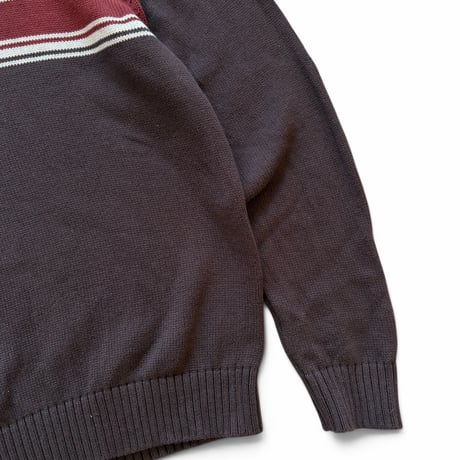 ST.JOHN'SBAY / Striped Cotton Knit / Brown L / Used