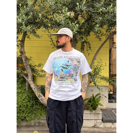 Made in USA / Printed Dolphin Tee / White L / Used