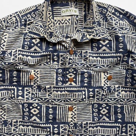 00's ORVIS / Patterned Field Shirt / L / Used