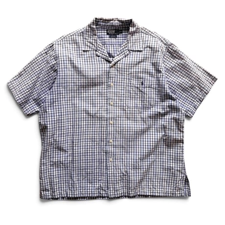 POLO by Ralph Lauren / "ADAMS" Plaid Open Collar Shirt / XL / Used