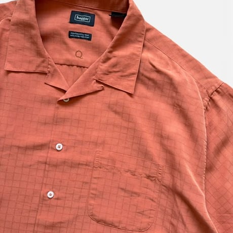 haggar / Plaid Open Collared Shirt / Orange XL / Used