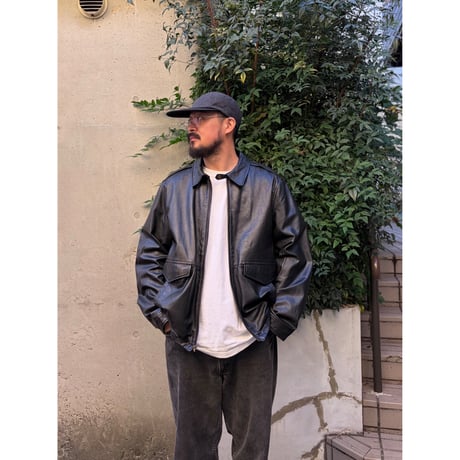 nautica / Leather Jacket / Black L / Used