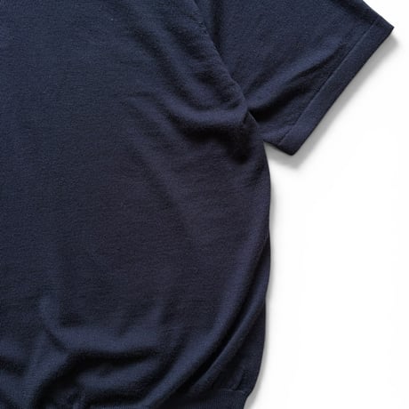 Eddie Bauer × Men's Fudge × Color at Against / Merino Wool Knit Polo / Navy