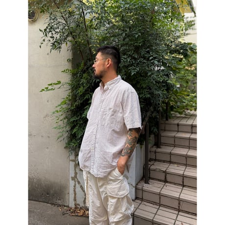 Made in USA / 90's L.L.Bean / Striped Seersucker Shirt / XL / Used