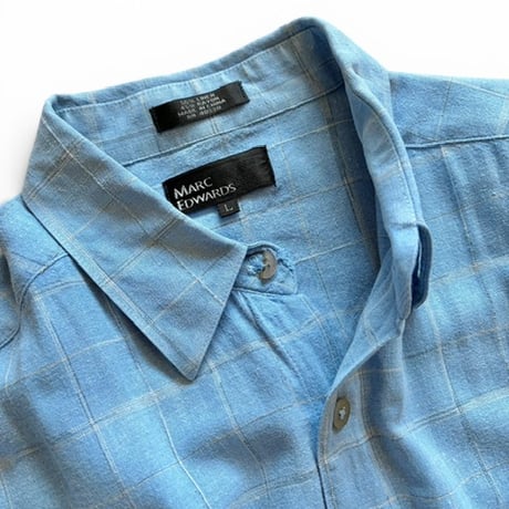 MARC EDWARDS / Plaid Linen Shirt / L / Used