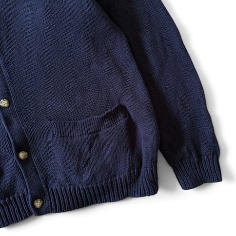 90's Eddie Bauer / Cotton Knit Cardigan / Navy XL / Used