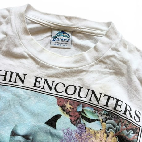Made in USA / Printed Dolphin Tee / White L / Used