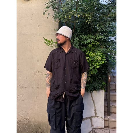 CUBAVERA / Linen Cuba Shirt / Black L / Used