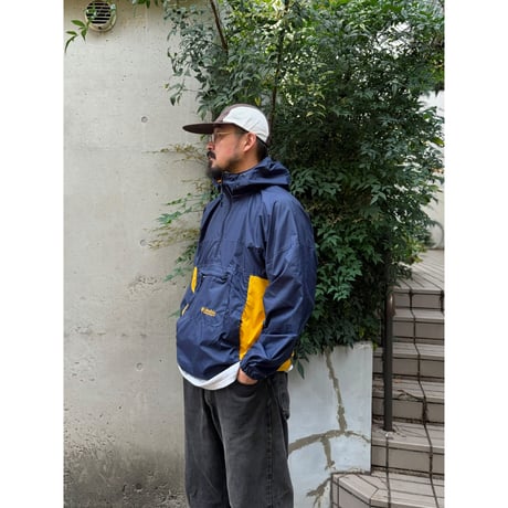 90's Columbia / Packable Nylon Anorak / Navy × Yellow L / Used