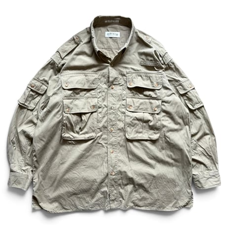 00's ORVIS / Cotton Field Shirt / Beige XL / Used