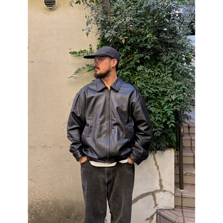 90's STJOHN'S BAY / Quilting Lined Leather Jacket / Black XL / Used