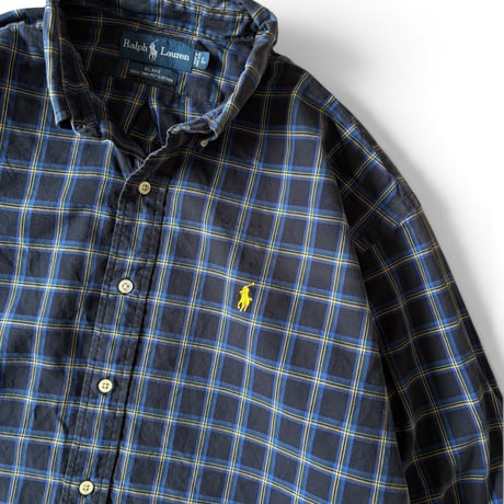 Ralph Lauren / "BLAKE" Plaid B.D.Shirt / L / Used