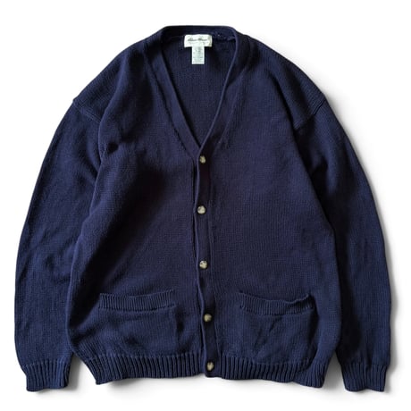 90's Eddie Bauer / Cotton Knit Cardigan / Navy XL / Used
