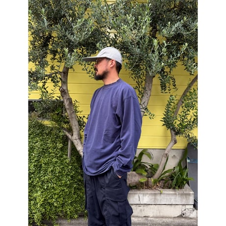 90's GAP / Cotton Striped LS / Navy XL / Used