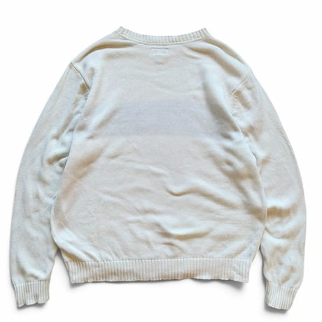 ST.JOHN'SBAY / Striped Cotton Knit / Natural L / Used