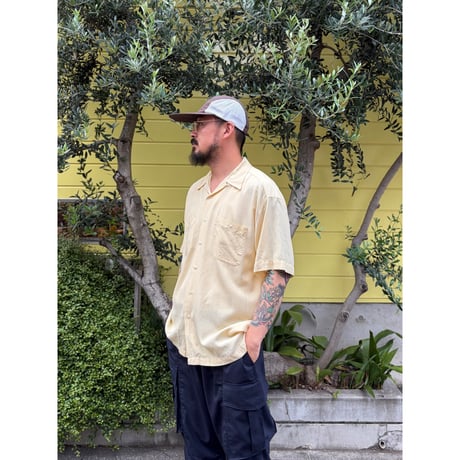 Open Collared Silk Shirt / Lt.Yellow L / Used