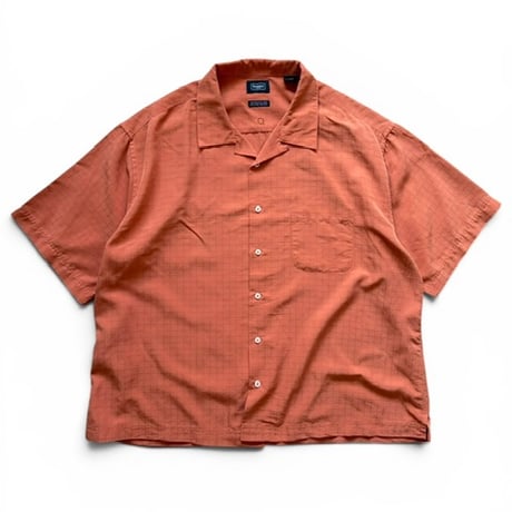 haggar / Plaid Open Collared Shirt / Orange XL / Used