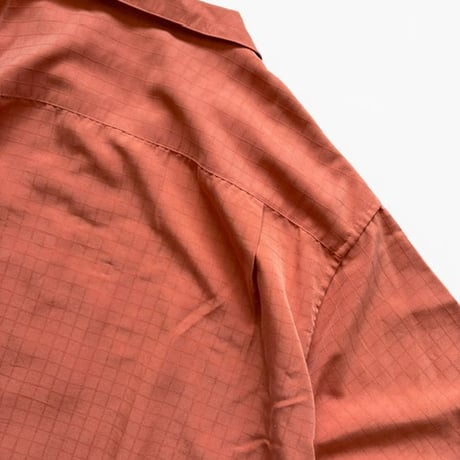 haggar / Plaid Open Collared Shirt / Orange XL / Used